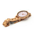 OEM Custom wood watch women wooden wrist watch analog quartz lady wristwatch
